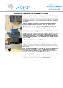 Success story from ARISE in Worcester about Bernard, a recent immigrant from the Democratic Republic of Congo. 