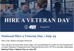 July 25 is National Hire a Veteran Day