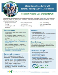 Free training to become a Personal Care Attendant